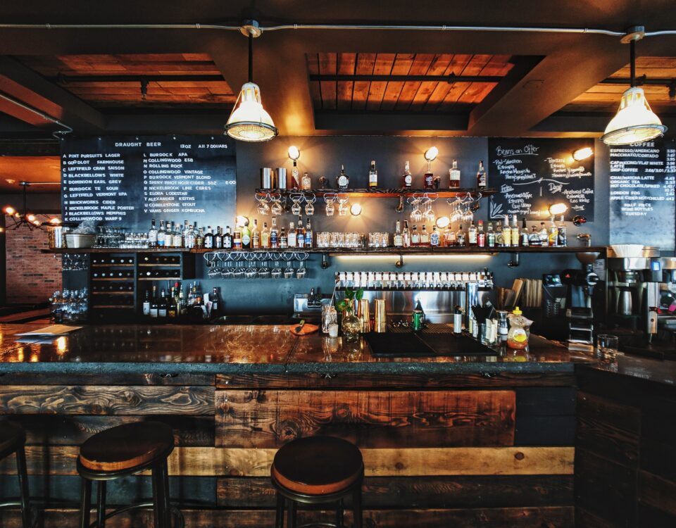 brown-themed bar